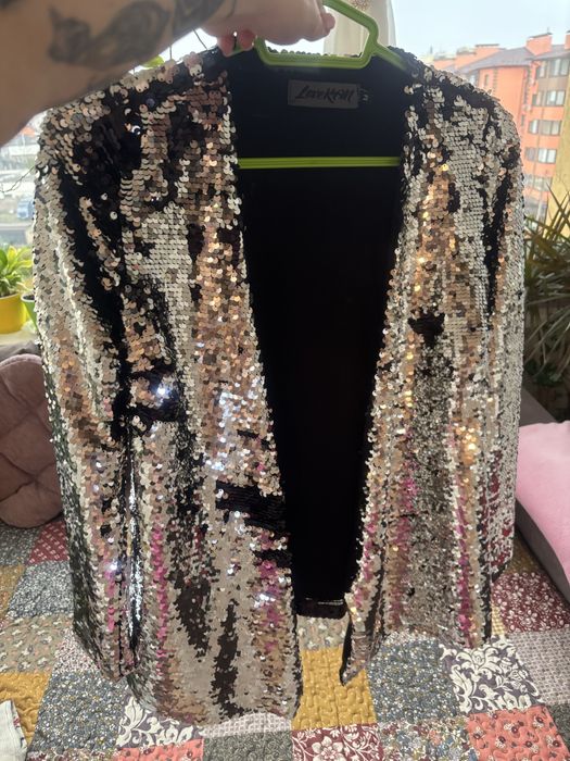 Новорічний Кардиган піджак з паєтками святковий