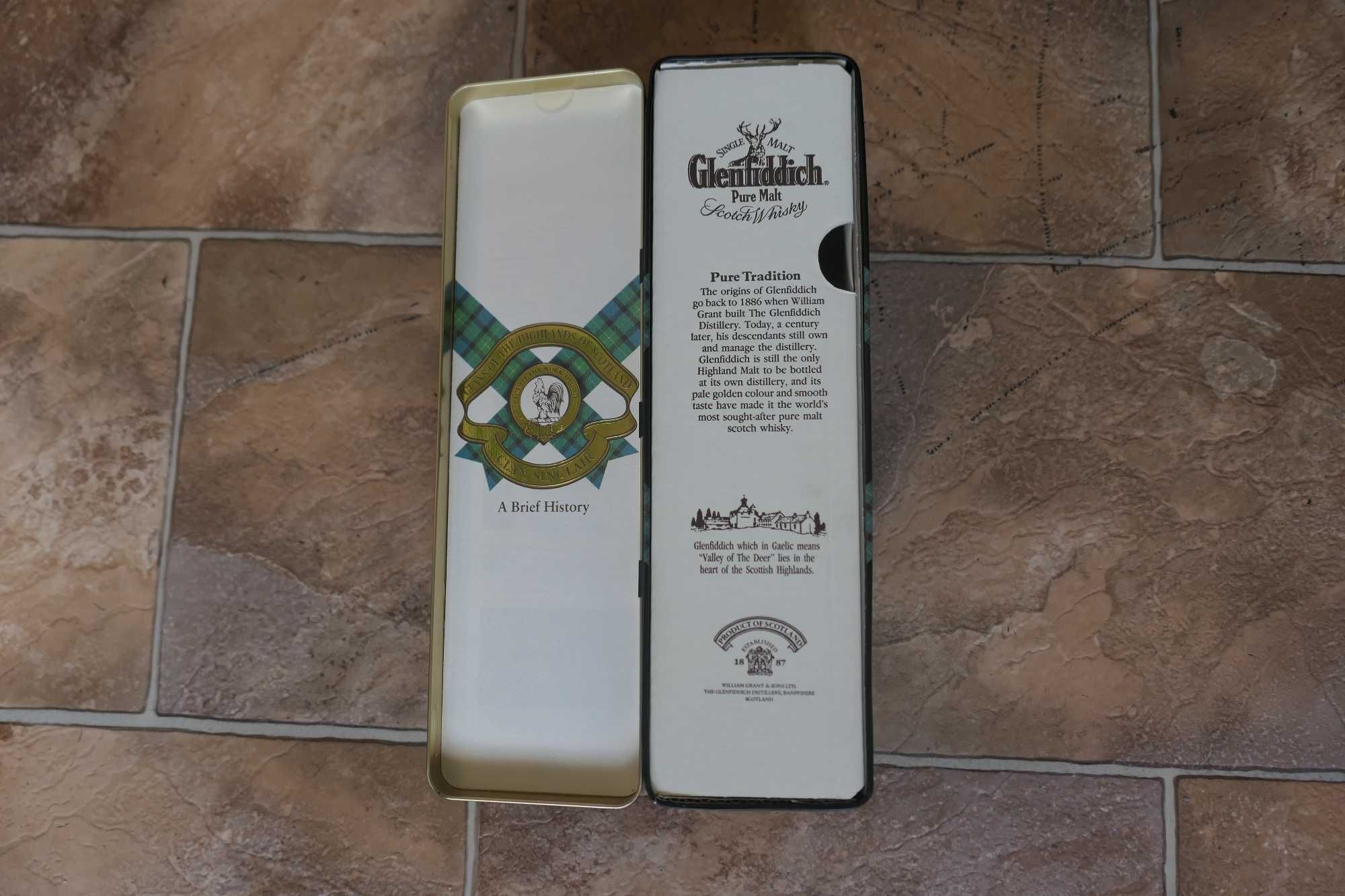 Puszka Kolekcjonerska Etui Opakowanie Glenfiddich Pure-Malt Scotch