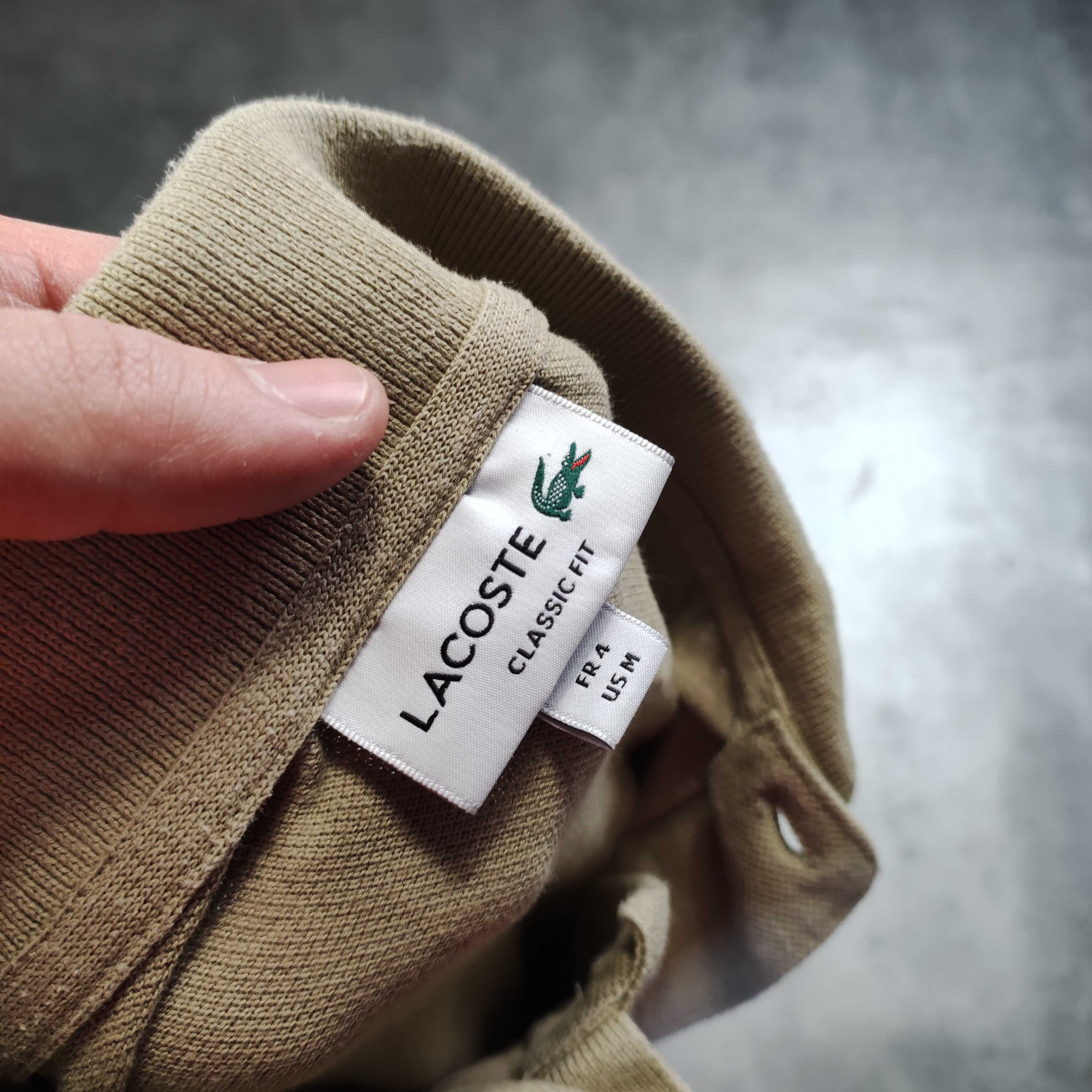 MĘSKA Koszulka POLO PREMIUM Elegancka Beżowa Lacoste haft Logo Casual