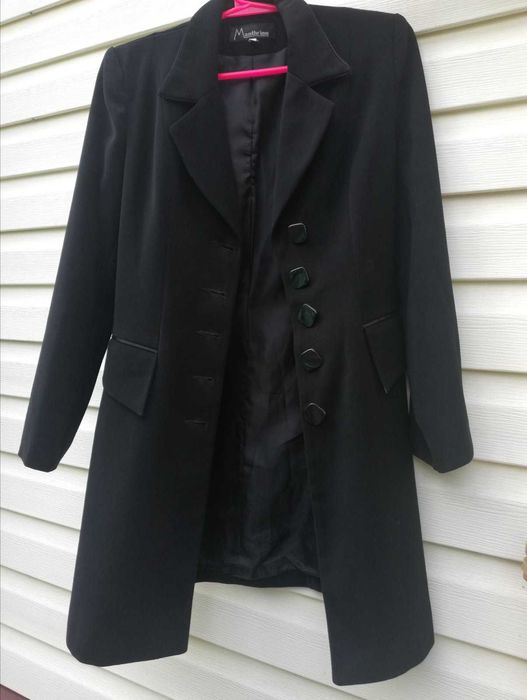 Піджак жіночий чорний жакет на підкладці  подовжений