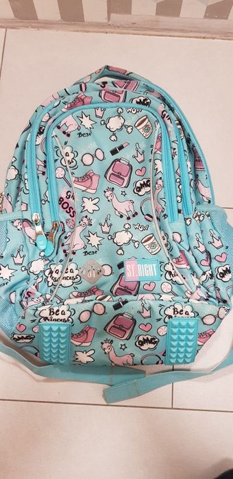 Plecak dziewczecy turkusowy kl 1-3 3 komorowy st. Right