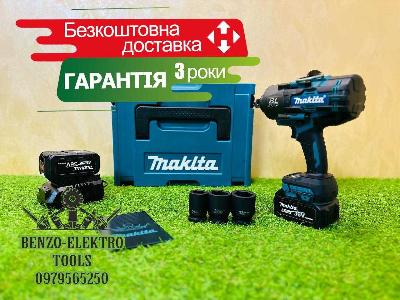 Гайковёрт Высокомоментный Аккумуляторный Makita PTW2100BL 36В-8Ач 2100