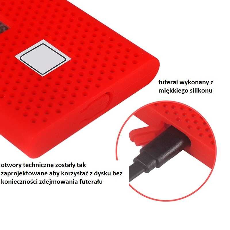 dedykowany futerał silikonowy SSD Samsung T7 / T7 TOUCH czerwony