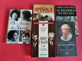 Livros sobre Salazar, Kennedy, Spínola, Cavaco Silva (biografias)