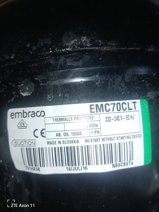 Компресор холодильника,двигун, + испаритель хEmbarco  EMC70CLT