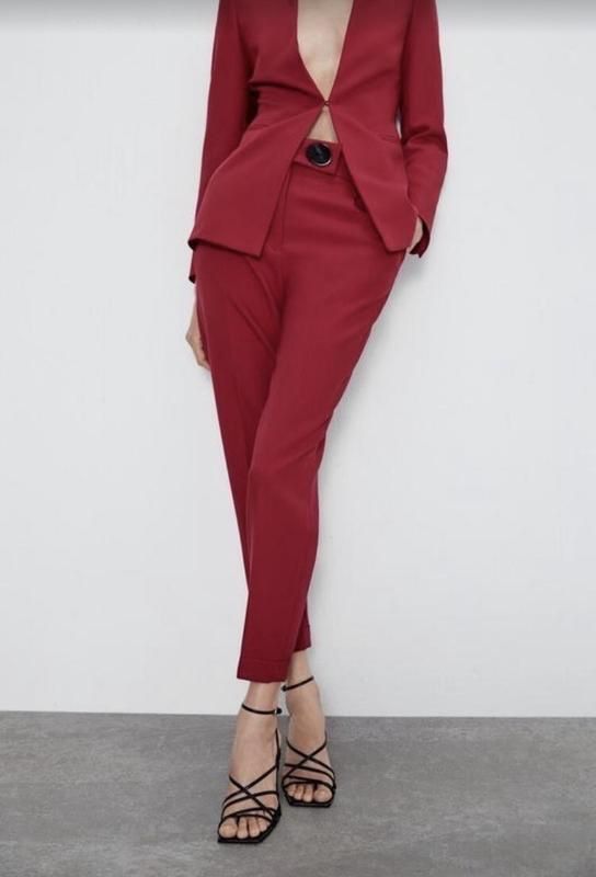 Костюм Zara*брючний*бордовий*червоний