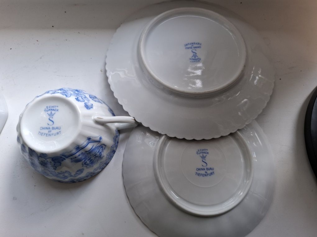 Zestaw śniadaniowy China blau - kostna porcelana