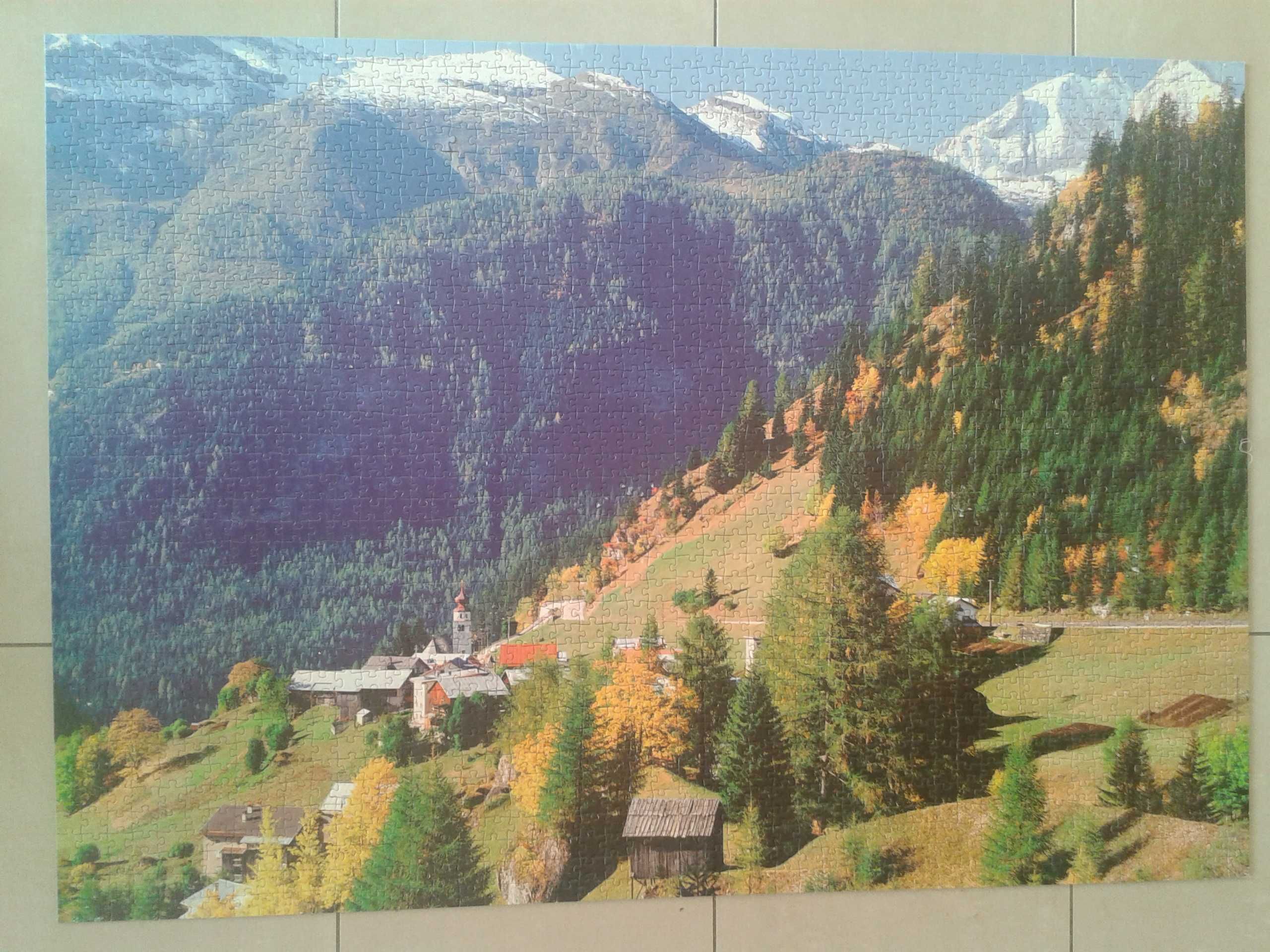 Puzzle Carrefour 2000 kompletne Wioska w Dolomitach