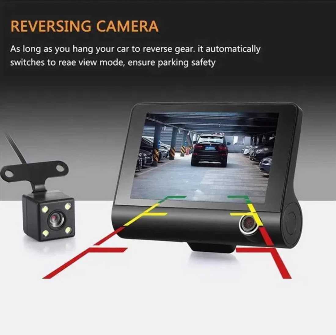 Dashcam com 3 câmaras / Com Bateria