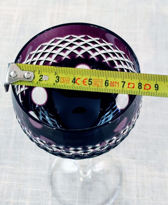 Kieliszek kryształowy do wina remery kolorowe  kieliszki prl retro