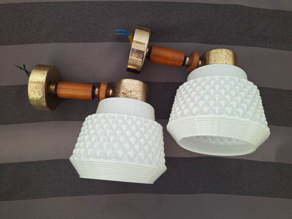 Dwa Klosze lampy kinkiety wczesny PRL