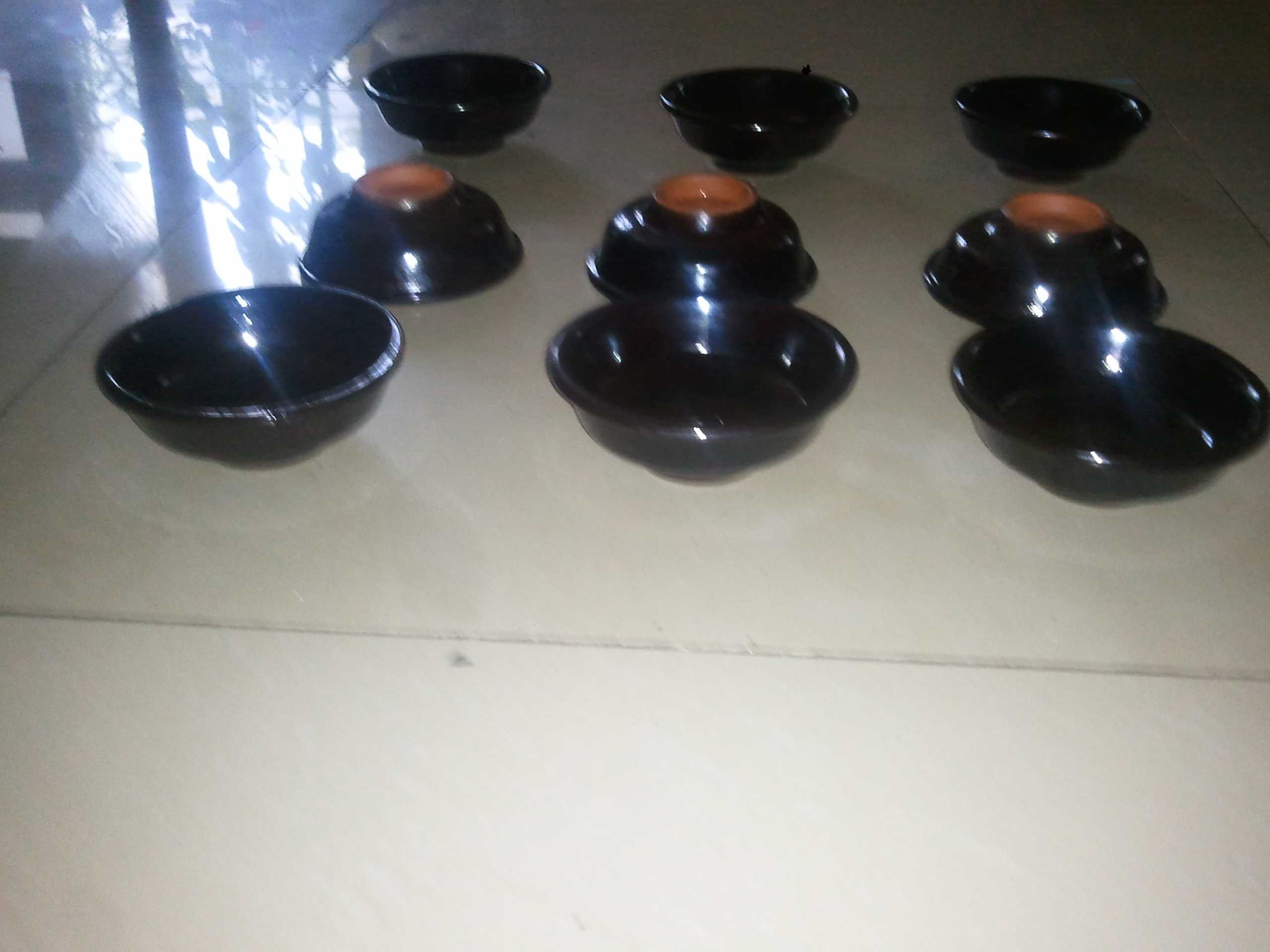 Пиала керамическая Коричневая Черная  10 шт