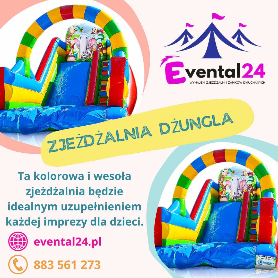 Wynajem zjeżdżalni dla dzieci, zjeżdżalnia dmuchana, zamek dmuchany