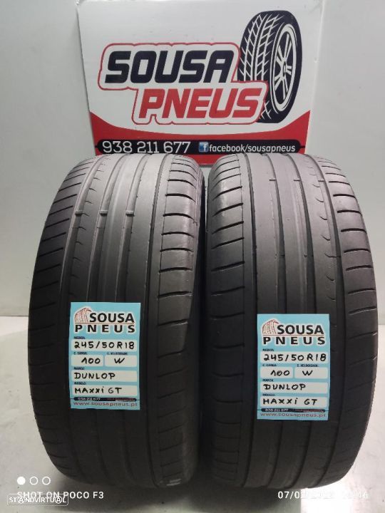 2 pneus semi novos 245-50r18 rft  dunlop -oferta da entrega 140 EUROS