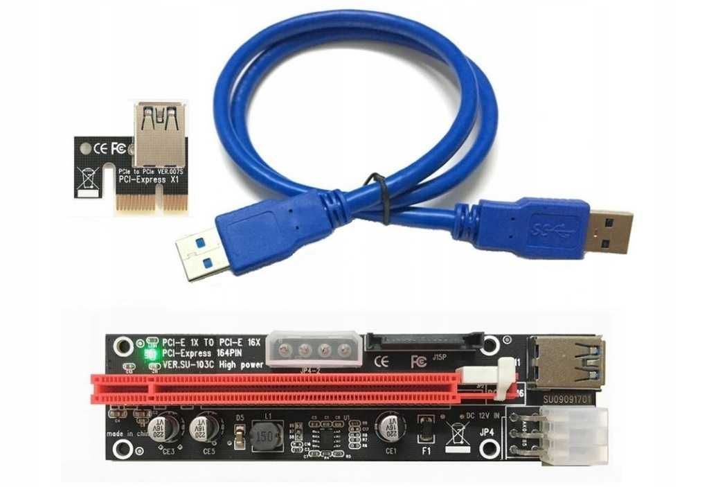 RISER PCI-E 010C USB3.0 led sata 6pin molex FV PL