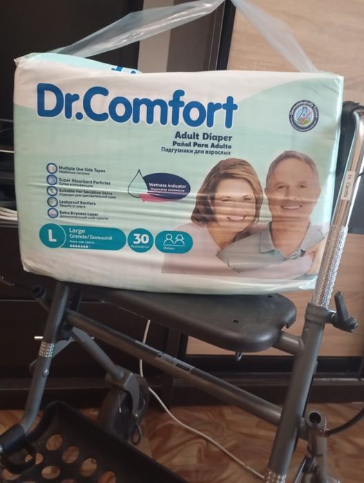 Подгузники для взрослых Dr.Comfort L и XL — по 5 упаковок (новые)