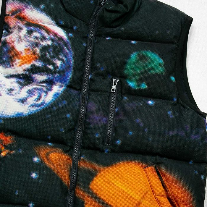 Bezrękawnik puchowy dwustronny Kosmos print S