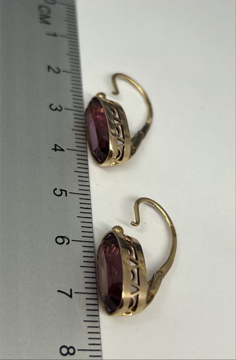 Золоті сережки з олександритом. Золотые серьги александрит СССР