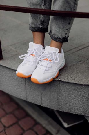 Кроссовки Nike Air Jordan 11 White/Orange  | Мужские/Женские r1