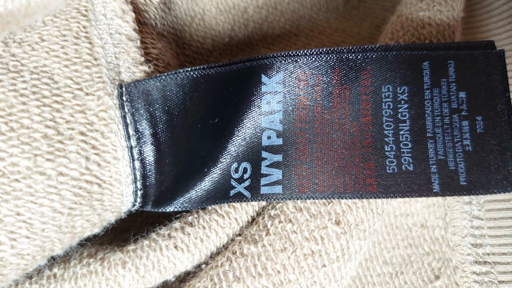 Ivy Park bluza z kapturem hoodie jasny khaki XS damski oversize