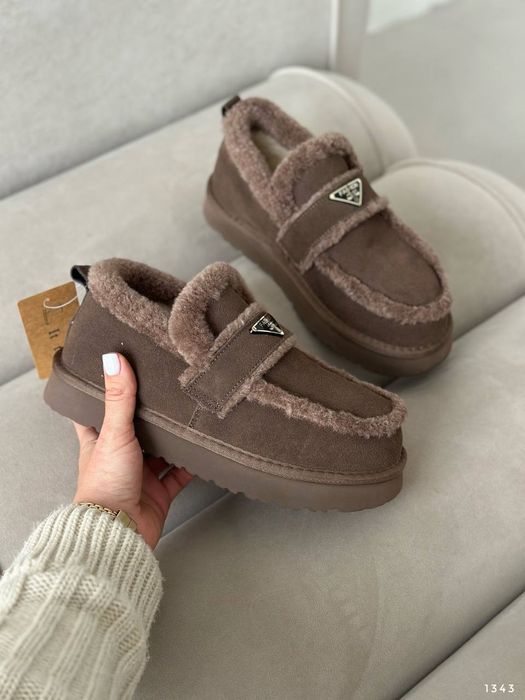 Лофери шоколад зима натуральна замша