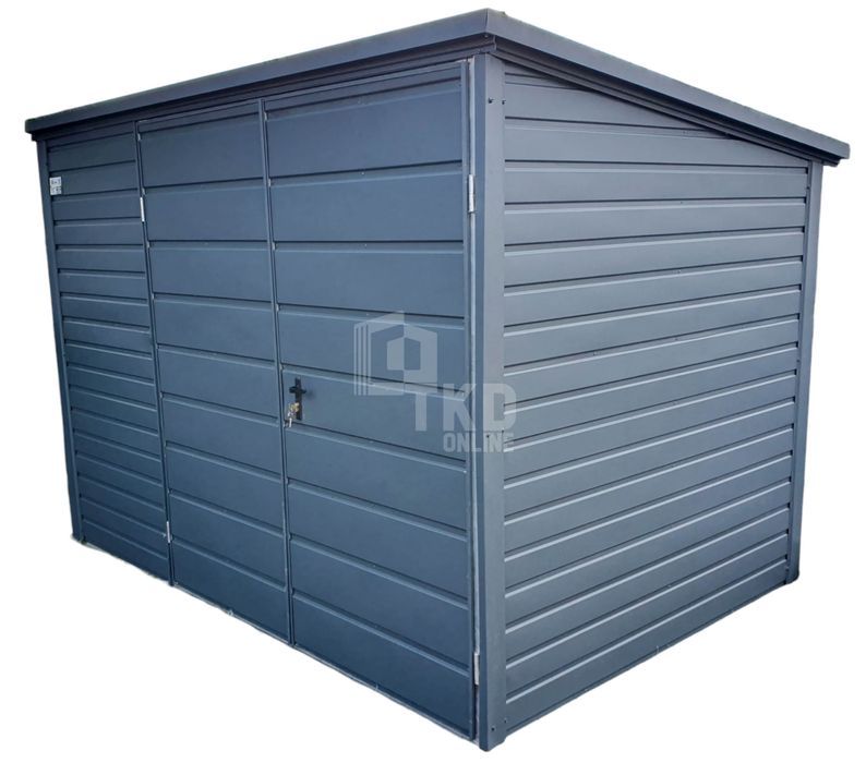 Domek Ogrodowy - Schowek 2,5X2 - Brama Antracyt Spad W Tył  Tkd203