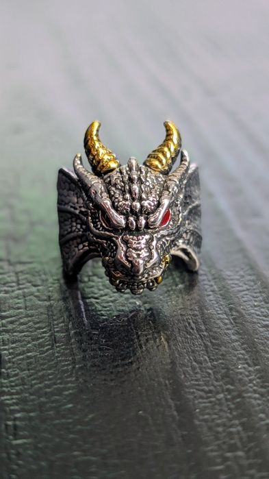Мужской драконий перстень кольцо регулировка размера дракон dragon