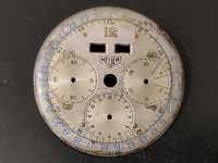 Mostrador Heuer Triple-Date chronograph calendar, original, anos 50,