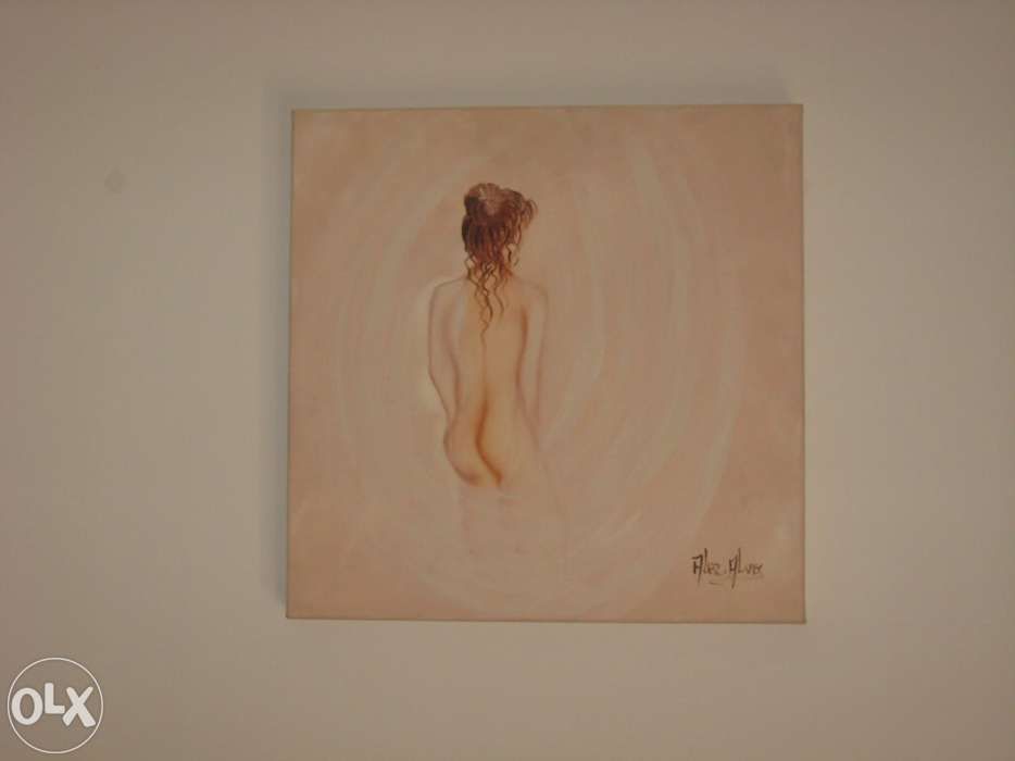 Quadro pintado à mão - "Mulher nua"