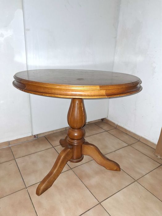 Stolik kawowy, drewniany, okrągły