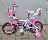 Rower dziecięcy 12 cali dla dziewczynki biało-różowy rowerek nowy