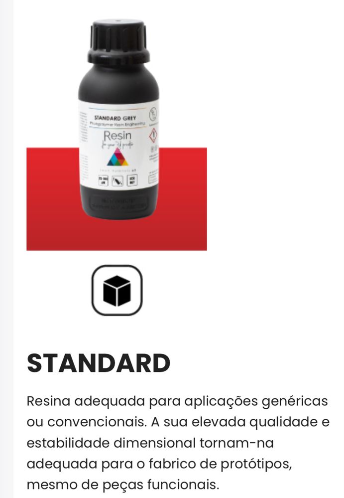 Smart Materials 3D - Resina Standard Branca e Preta 500gr NOVO