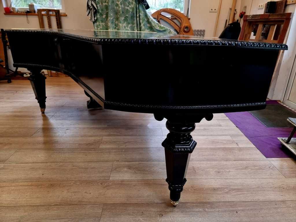 Fortepian J.M. Schweighofer Sohne in Wien 225cm 1885r CZARNY PÓŁMAT