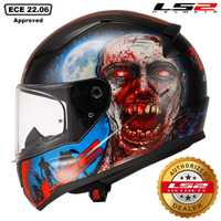 LS2 Kask NOWY Motocyklowy Integralny FF353 RAPID II ZOMBIE Black Red M