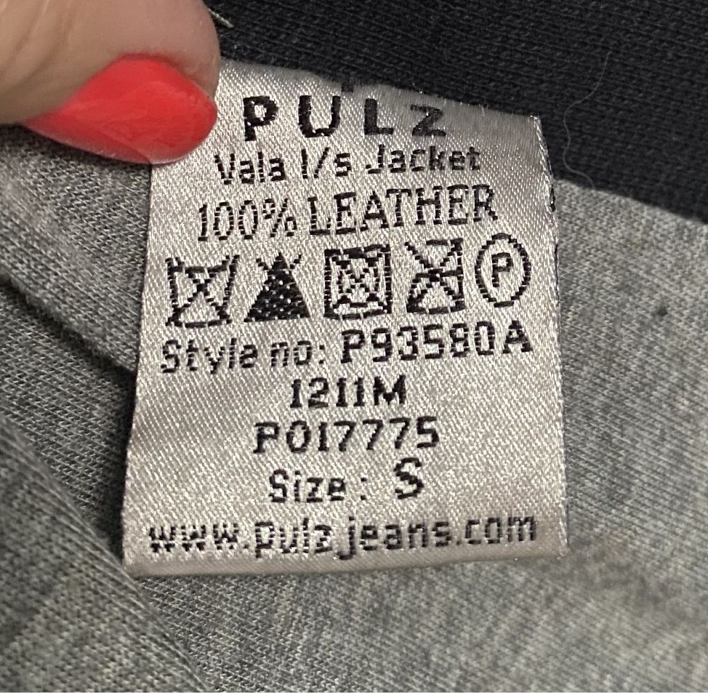 Kurtka ramoneska marynarka asymetryczna Pulz Jeans 36 skóra