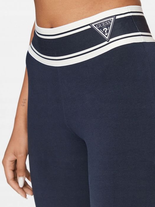 Guess 36 S Spodnie Damskie Dresy Granatowe Logo Na Gumie D1914