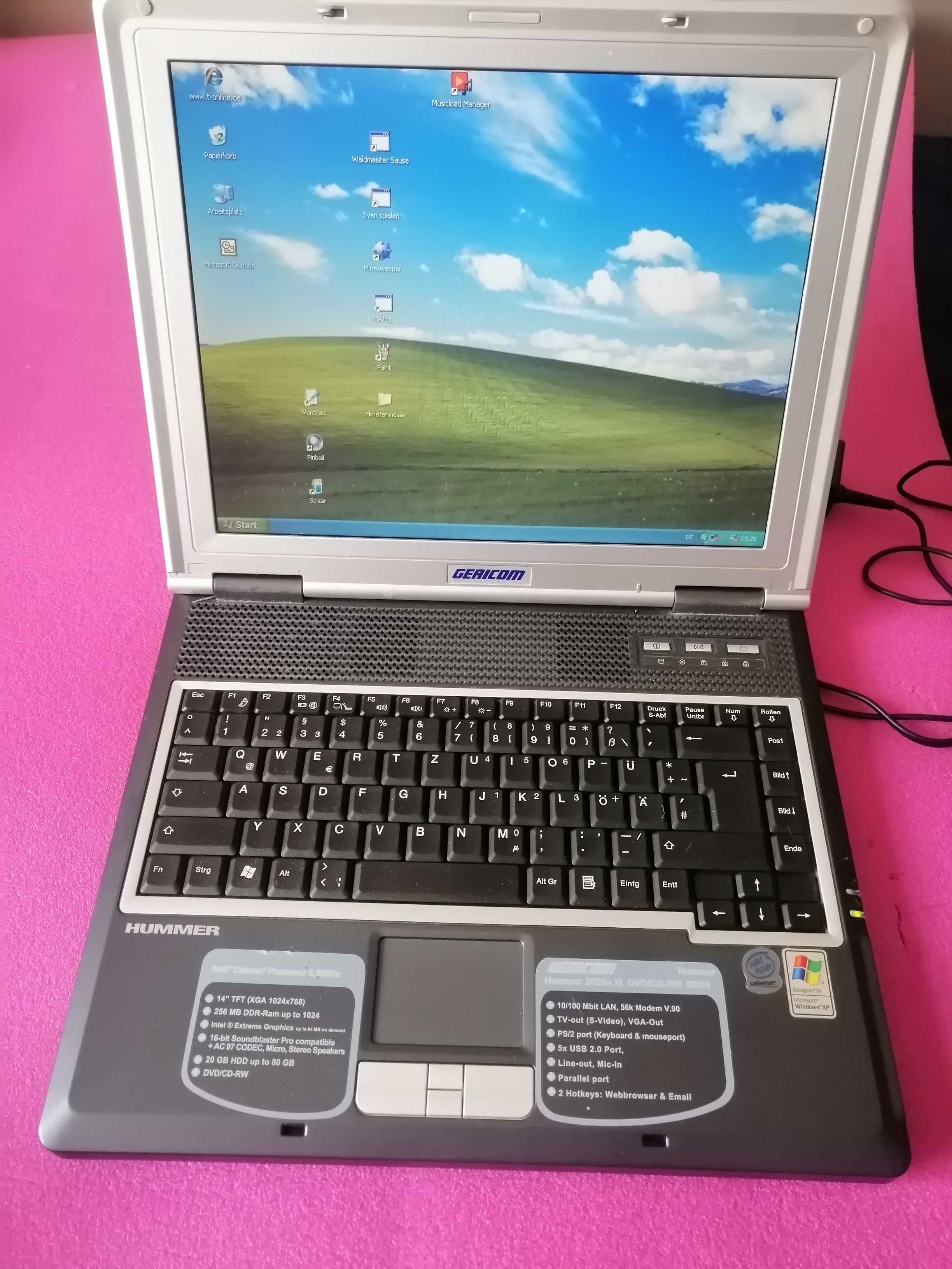 laptop gericom hummer 2020e xl dvd cd rw 09/03