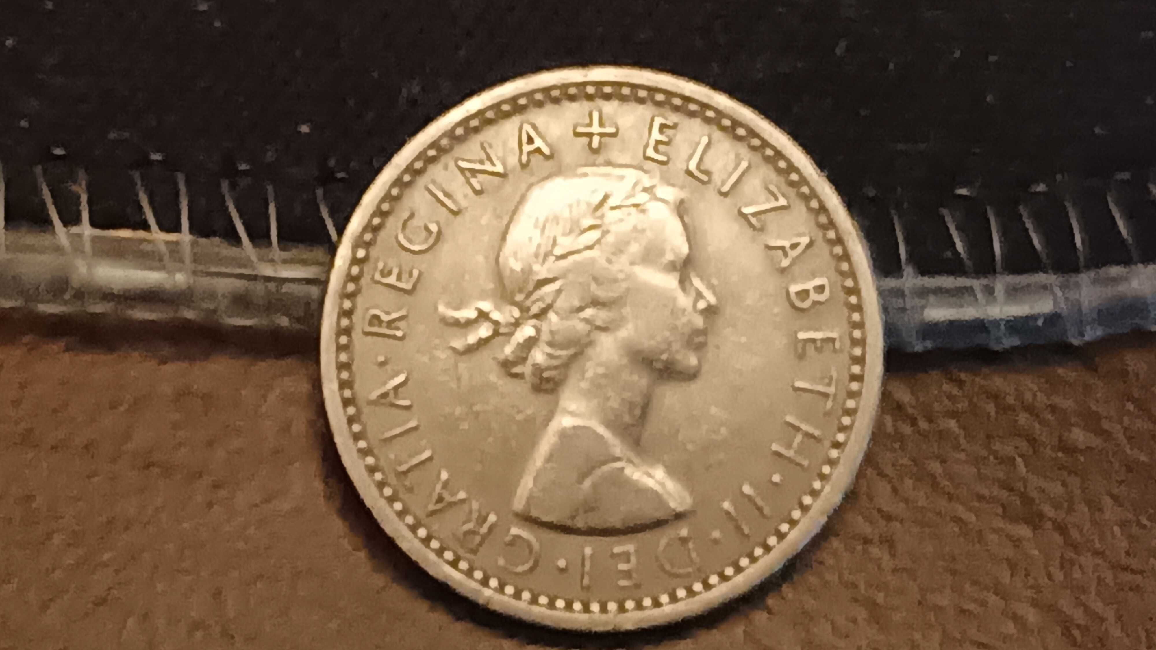 Moneta Anglia 6 Pensów 1957 Brąz