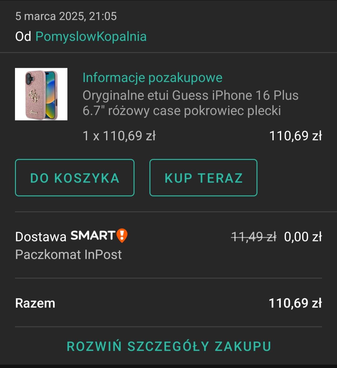 Etui guess do iPhona 16 plus + szkło hartowane