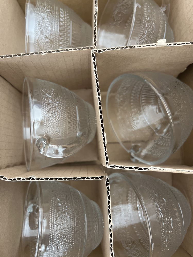 12 szt filizanka 210 ml szklo grawerowane arcoroc przezroczyste