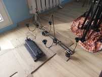 IKEA-Piękna duża lampa wisząca patyna mosiądz/halogen-świeczki/75cm dł