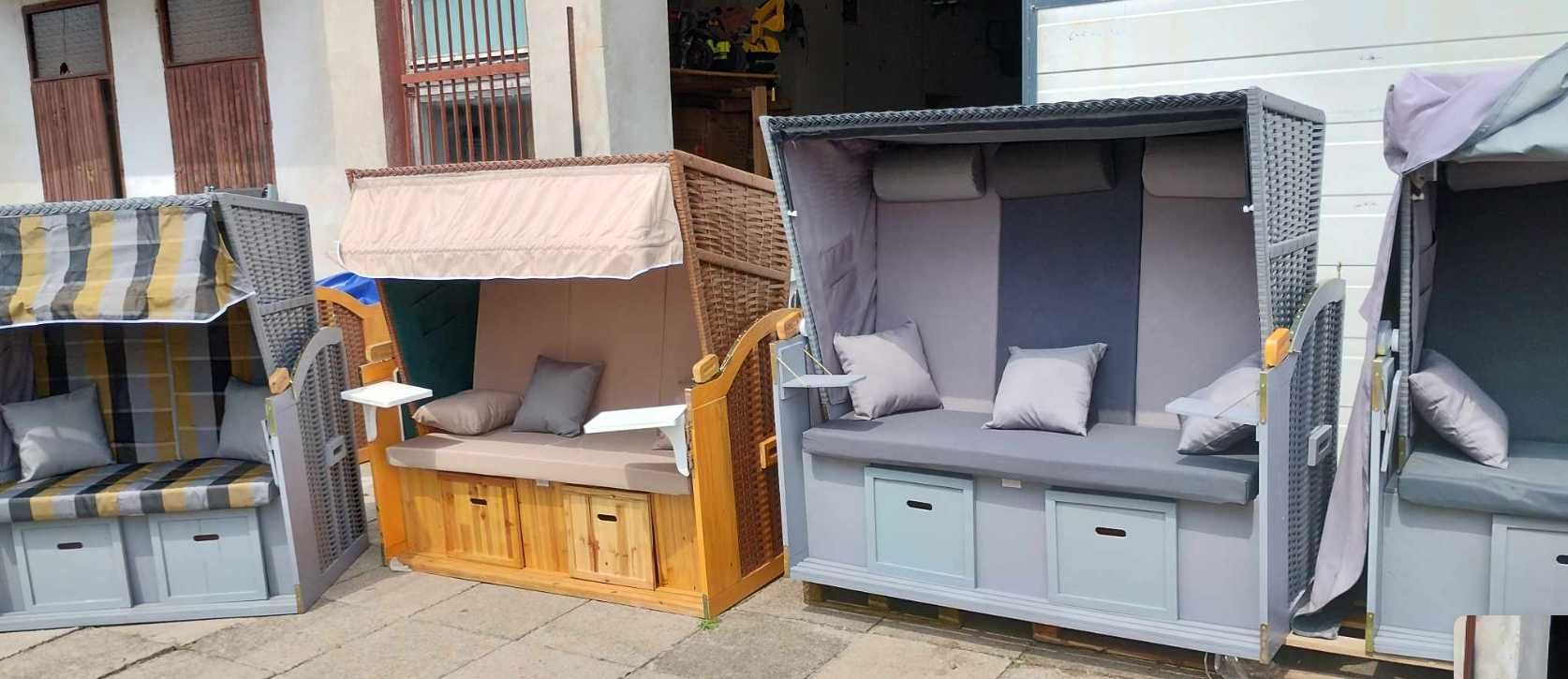 Kosz plażowy na plaże ogrodowy 2 osobowy 120 cm pokrowiec gratis