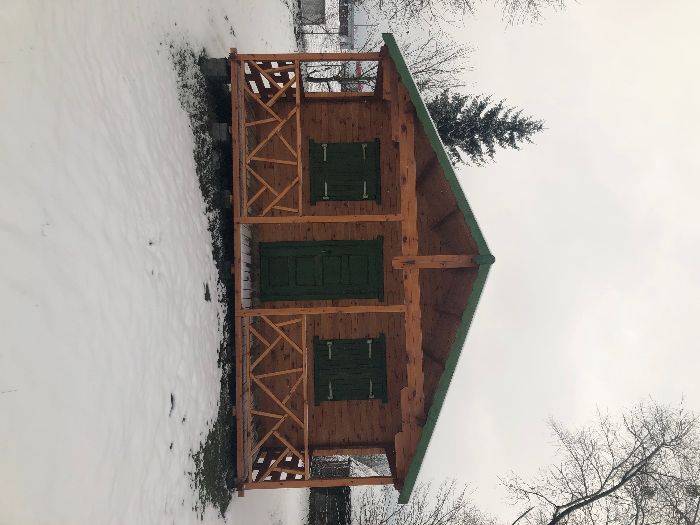 Domek drewniany letniskowy, ogrodowy na zgłoszenie 35m2