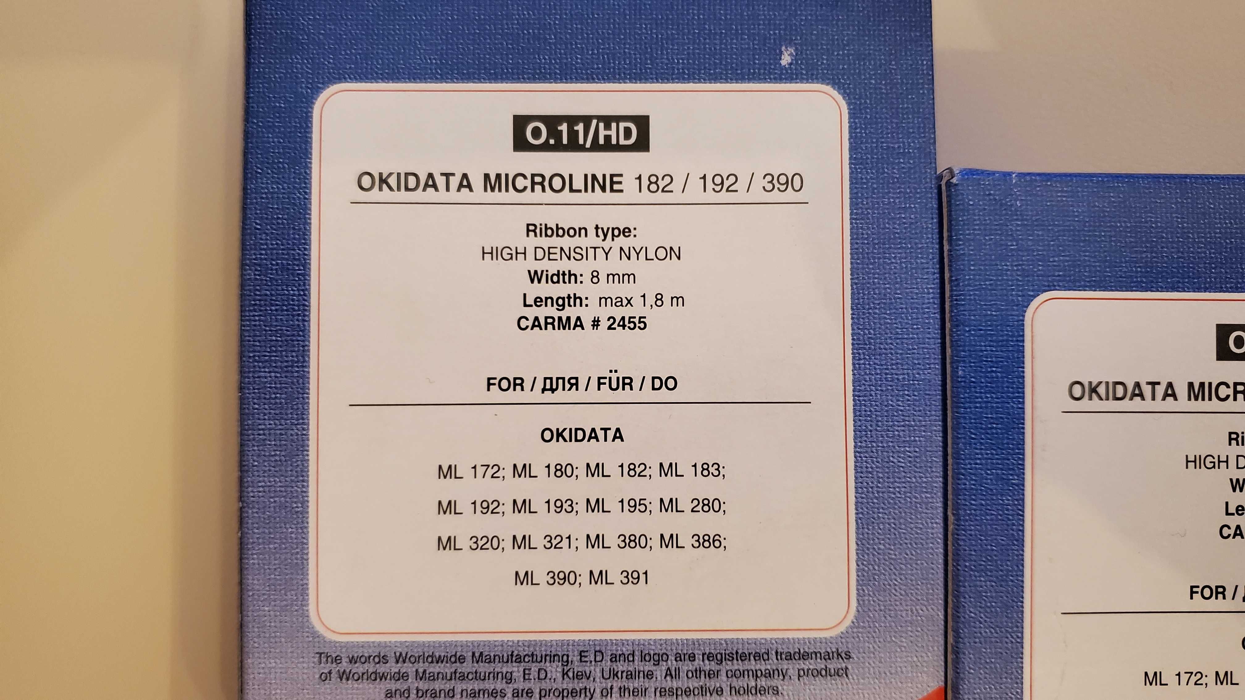 Картридж WWM OKIDATA MICROLINE 182/192/390 O.11 HD