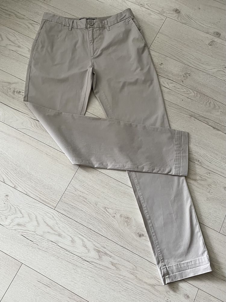 Jasne beżowe materiałowe bawełniane spodnie męskie Vistula W32 L34