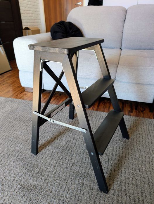 IKEA drewniana składana drabinka schodki podest stołek 3 stopnie 63cm