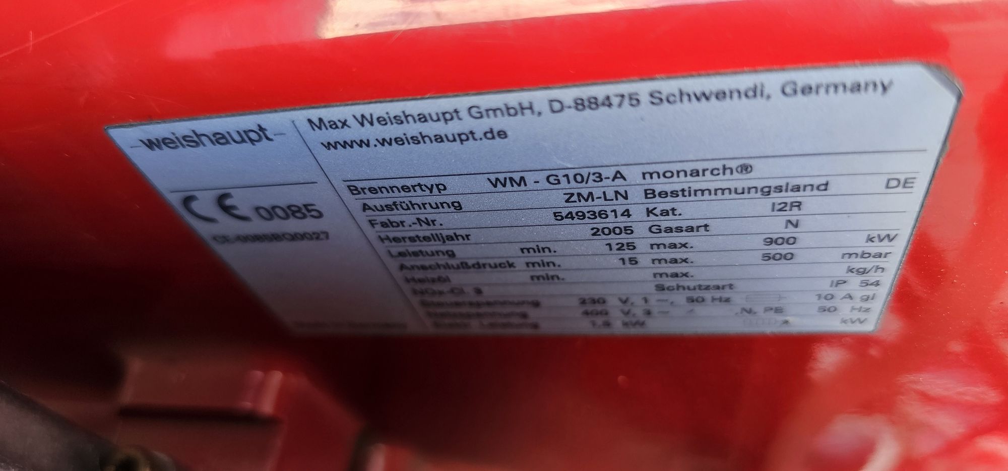 Palnik gazowy Weishaupt WM G10 / 3 a , 125 kW do 900 kW , suszarnia
