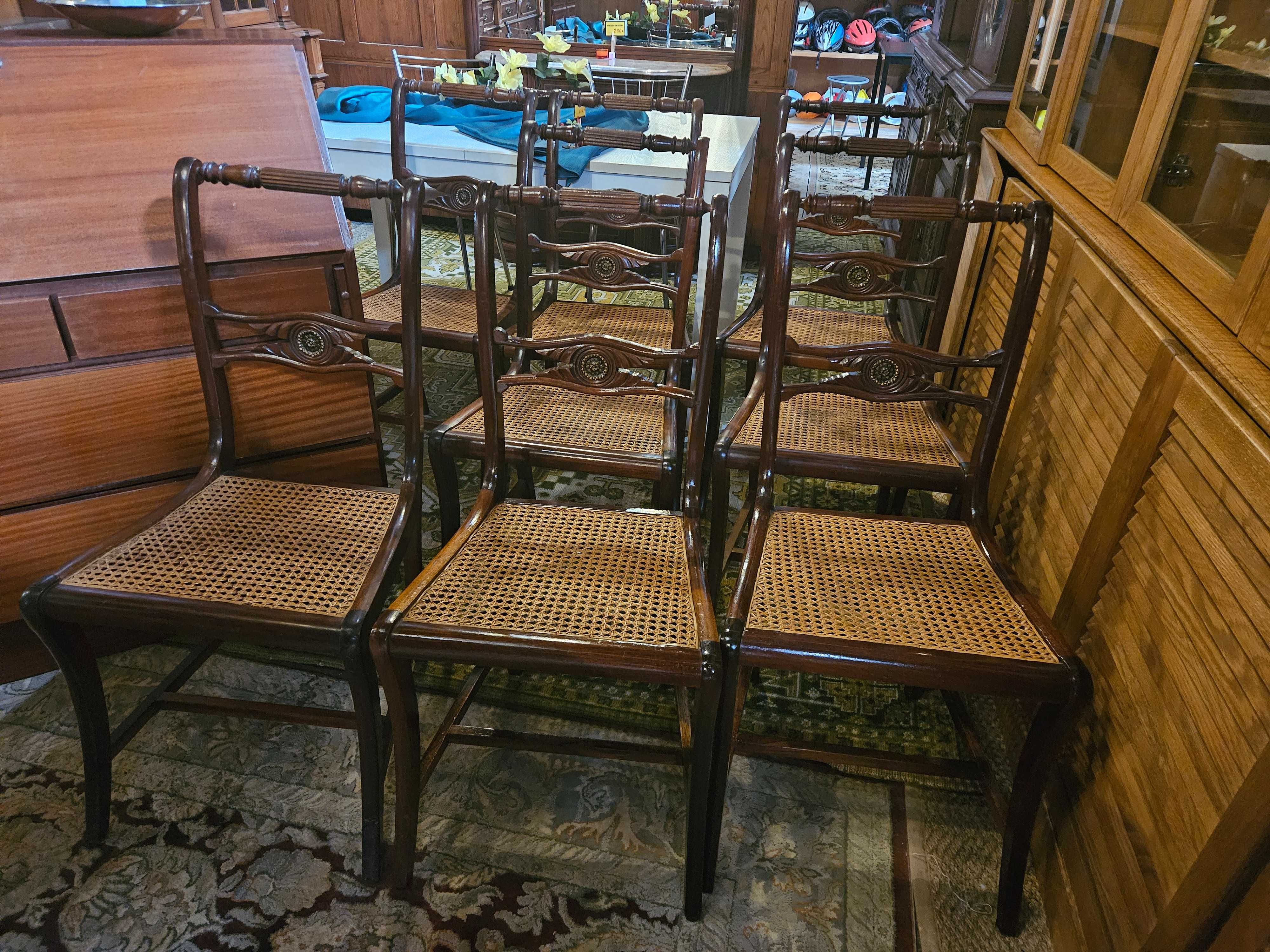 Cadeiras de sala em madeira e palhinha - estilo Imp