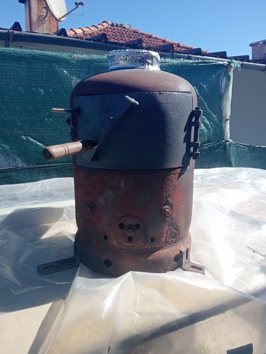 Salamandra feita com garrafa de gaz