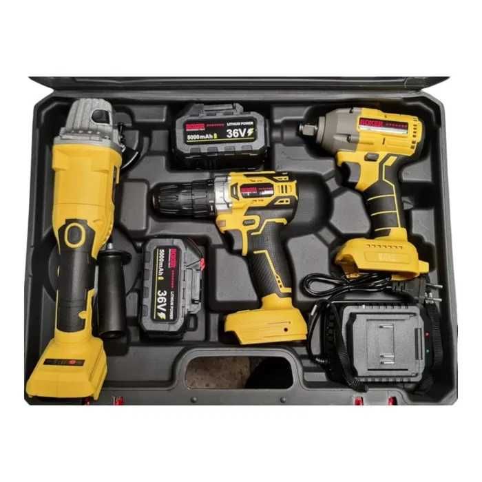 Zestaw Narzędzi Boxer Wiertarka Szlifierka Klucz Udarowy BX-189